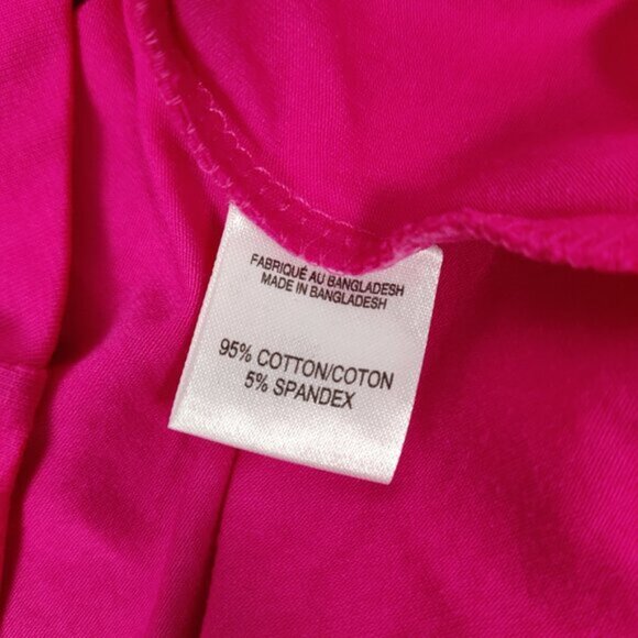 MyStyle Womens Stretch Tee Size M Pink Cotton Barbiecore Summer - Picture 4 of 5